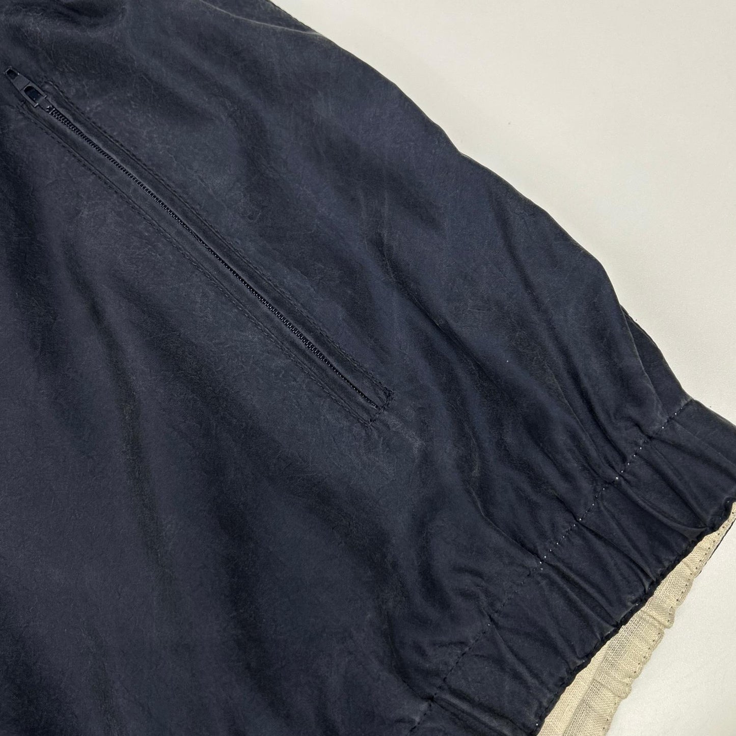 Kiton Navy Silk Nylon Zip-Up Jacket Size 46