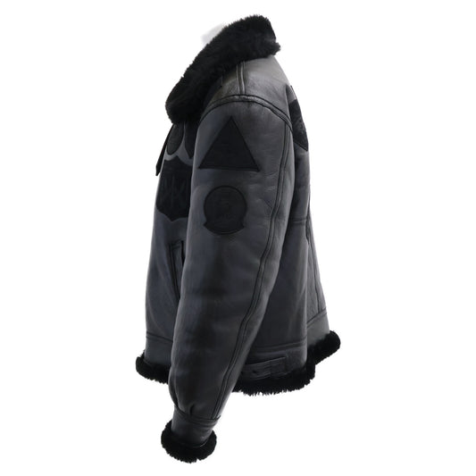 AVIREX B-3 Mouton Flight Jacket Black Size 44