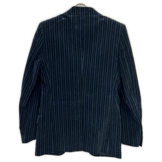 DOLCE&GABBANA G2018T Velour Lined Logo Blazer Navy Size 46