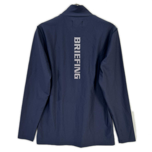 BRIEFING Navy Relaxed Fit High-Neck T-Shirt Size M