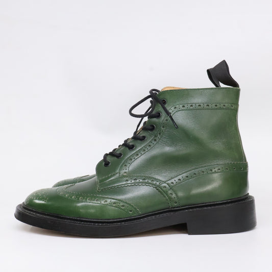 Tricker's 90s Malton Brogue Country Boots Green Size 8