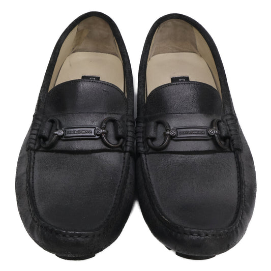 DOLCE&GABBANA CA5601 Leather Driving Shoes Black Sneakers Size 7