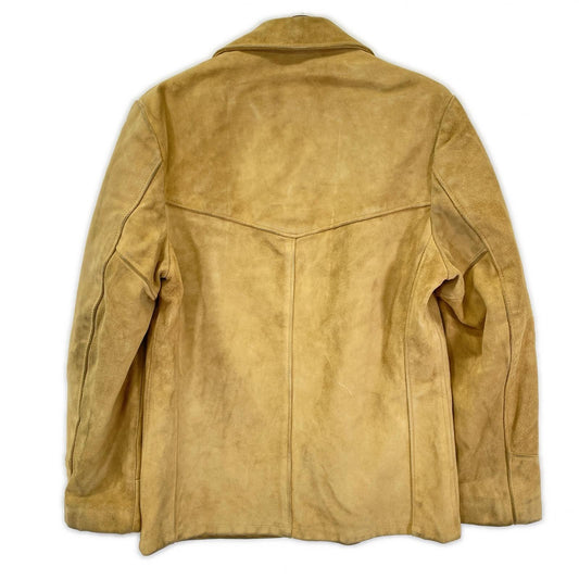 schott 398 Suede Western Jacket Brown Beige Size 38