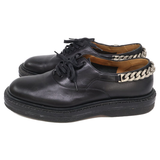 CHRISTIAN LOUBOUTIN Chain Leather Shoes Black Sneakers Size EU 42