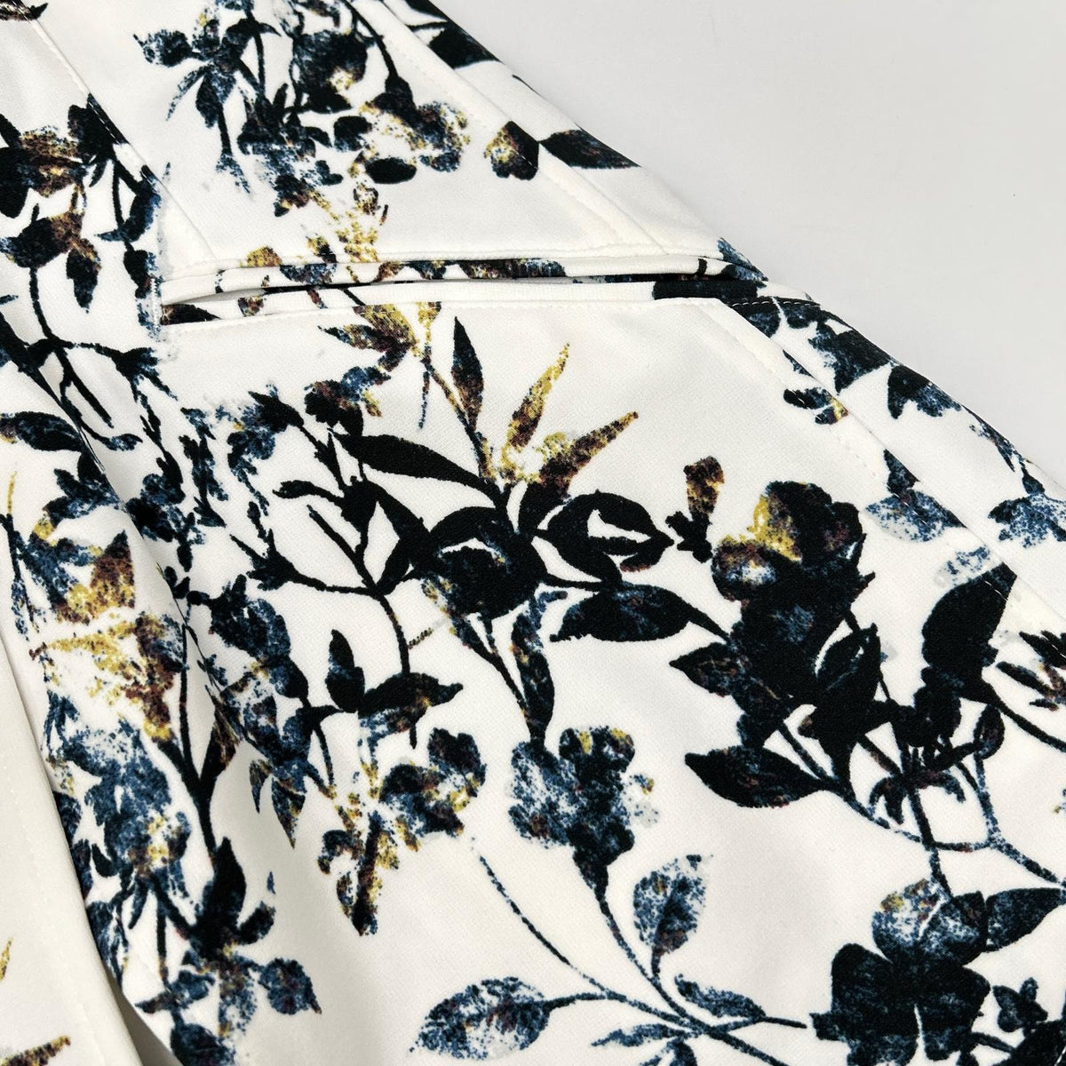 TORNADO MART White Flower Print Polyester Jacket