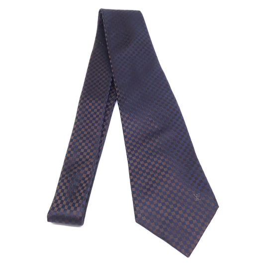 LOUIS VUITTON Damier Silk Tie Brown Size ONE SIZE