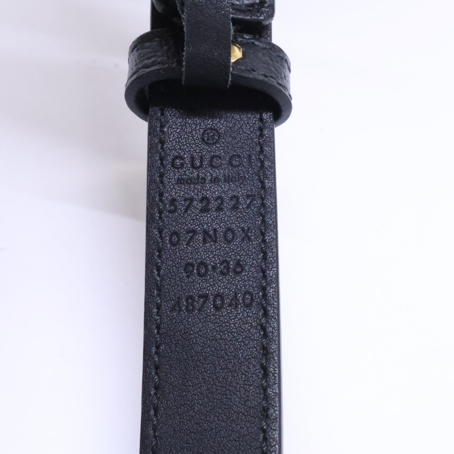 GUCCI 572227 GG Buckle Leather Belt Black Size ONE SIZE