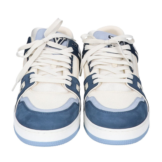 LOUIS VUITTON 23' LV Trainer Leather Sneakers Blue Size UK 12