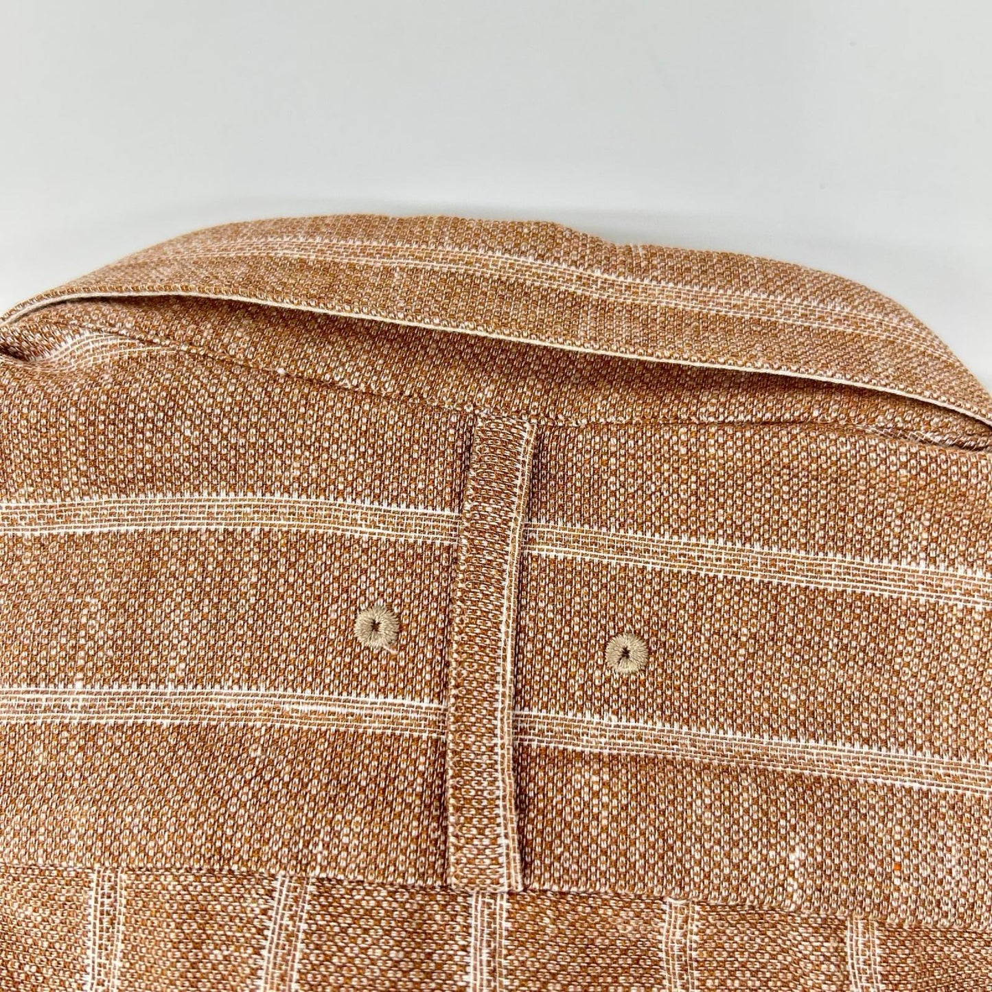 Tintoria Mattei Orange Striped Linen Cotton Long Sleeve Shirt