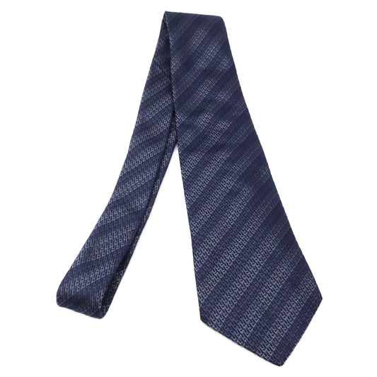 LOUIS VUITTON Striped Silk Tie Gray/Navy Size ONE SIZE