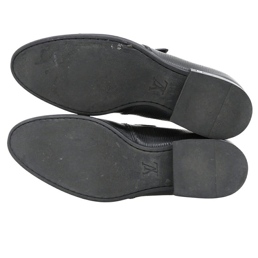 LOUIS VUITTON Epi Leather Monk Strap Shoes Black Sneakers Size 6 1/2