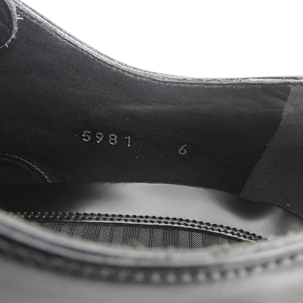 DOLCE&GABBANA Leather Plain Toe Sneakers Black Size 6