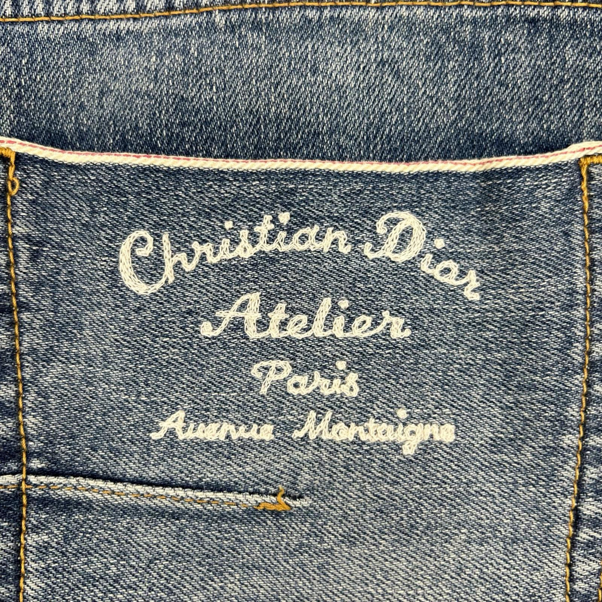 DIOR Atelier SLIM17 Regular Leather Jeans Indigo Size 31