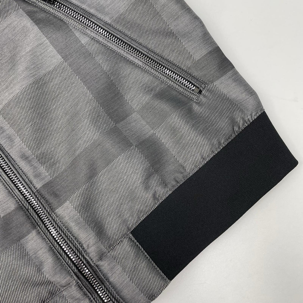 BLACK LABEL CRESTBRIDGE Check Nylon Zip Jacket Gray Size M