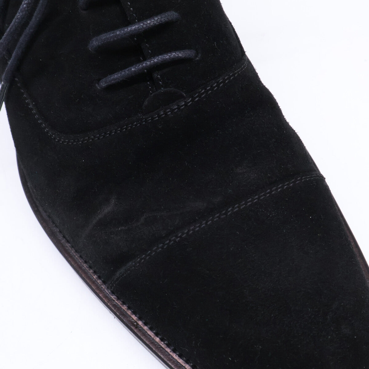 GIORGIOARMANI Suede Straight Tip Sneakers Black Size EU 40