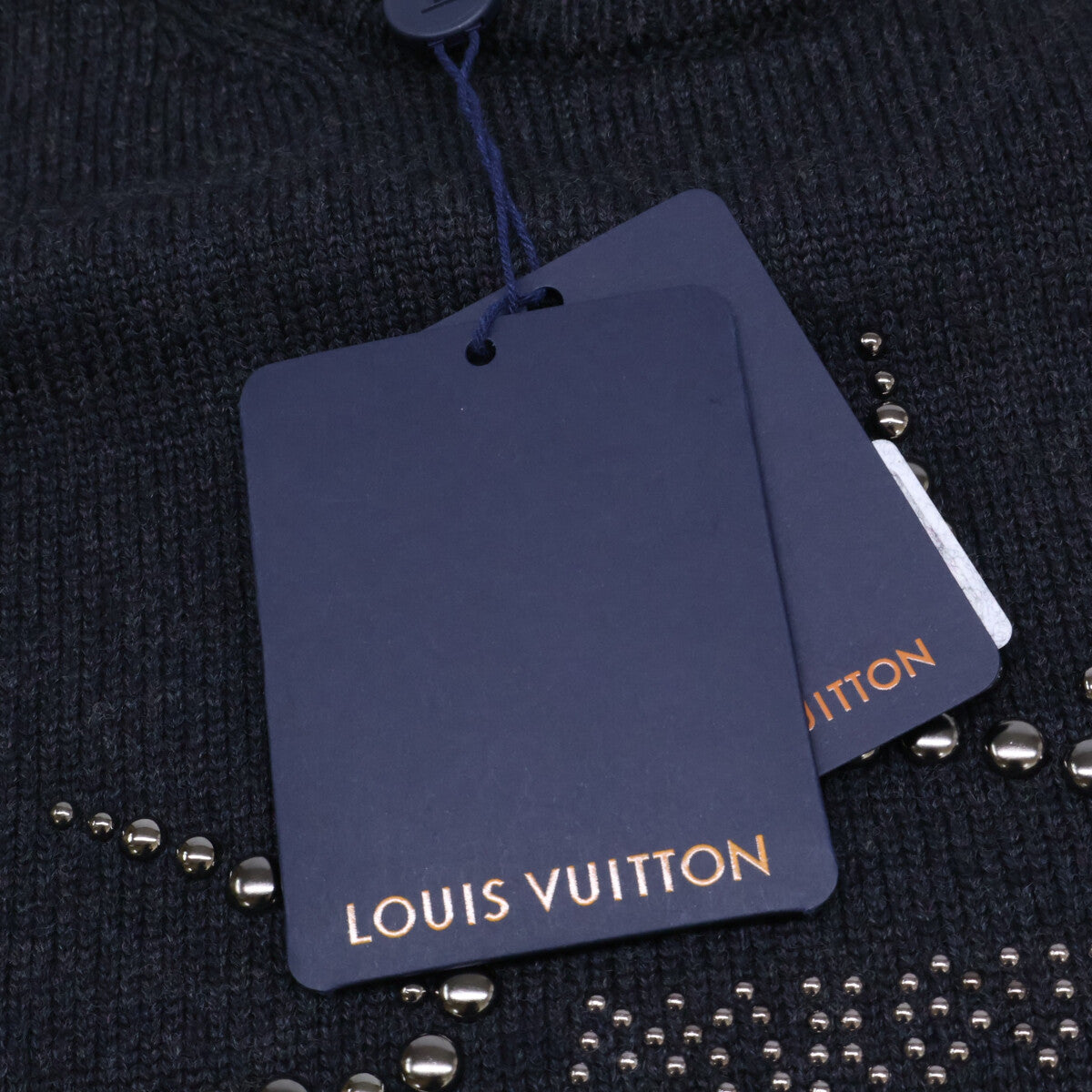 LOUIS VUITTON 24' Stud Crewneck Wool Sweater Gray Size 24