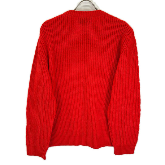 GUCCI Red Waffle GG Cable Knit Jacket Wool Size M