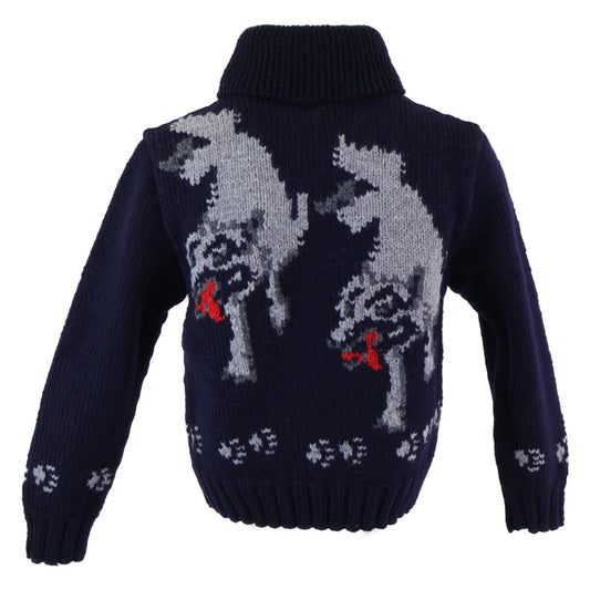 TENDERLOIN Wolf Cowichan Knit Jacket Blue Size S