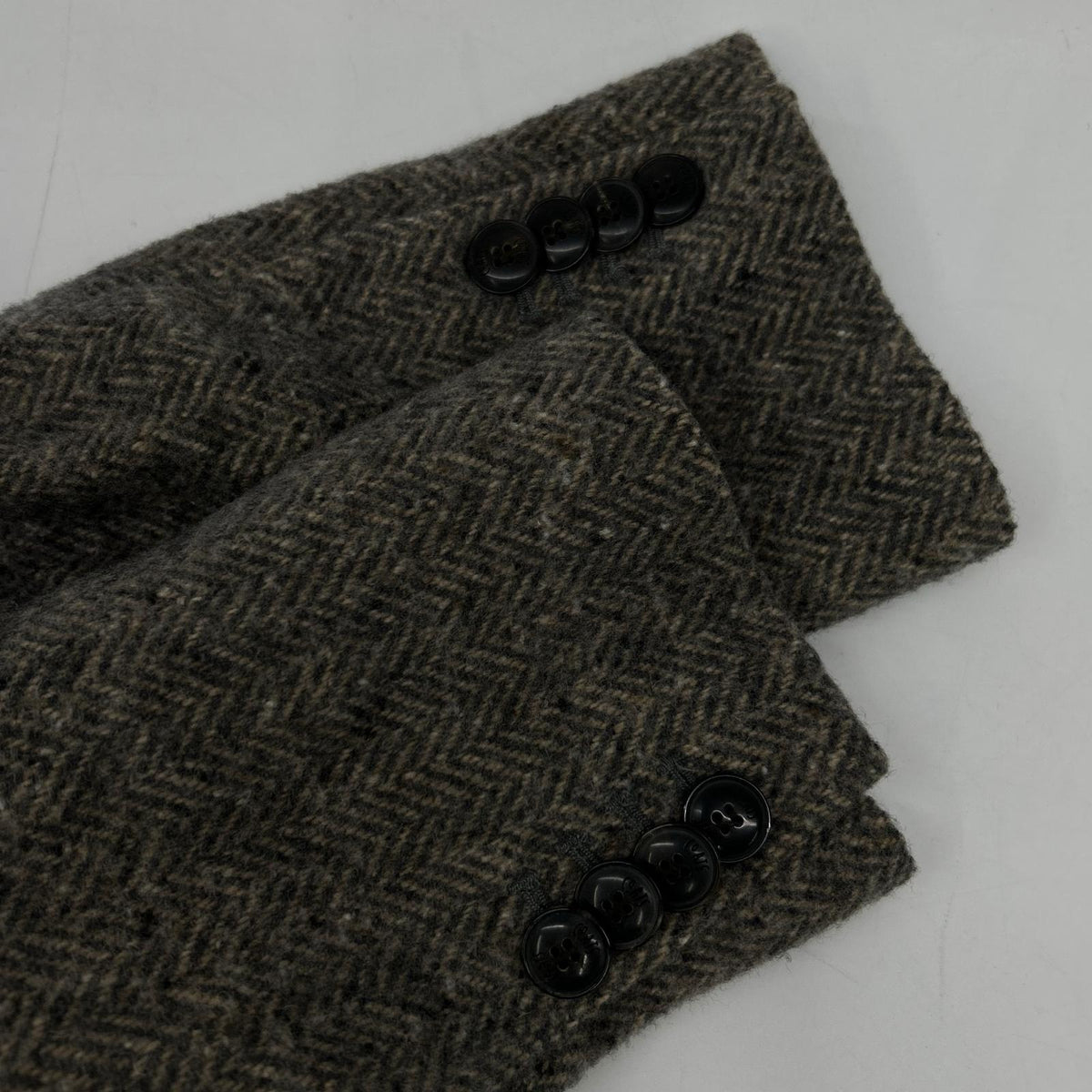 COATS MILANO Gray Wool Herringbone Chester Coat Size 50