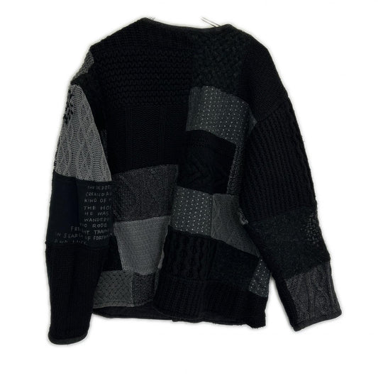 Porter Classic H/W Patchwork Wool Cardigan Black Size 2