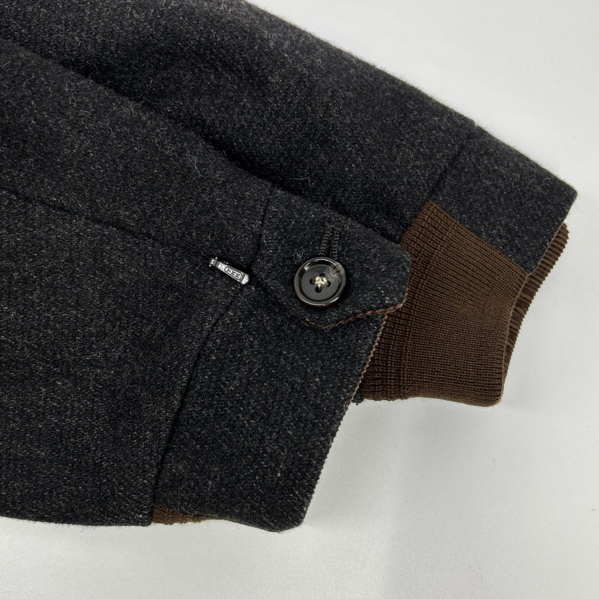 bukht B-66508 Wool Cashmere No-Collar Jacket Black Size 1