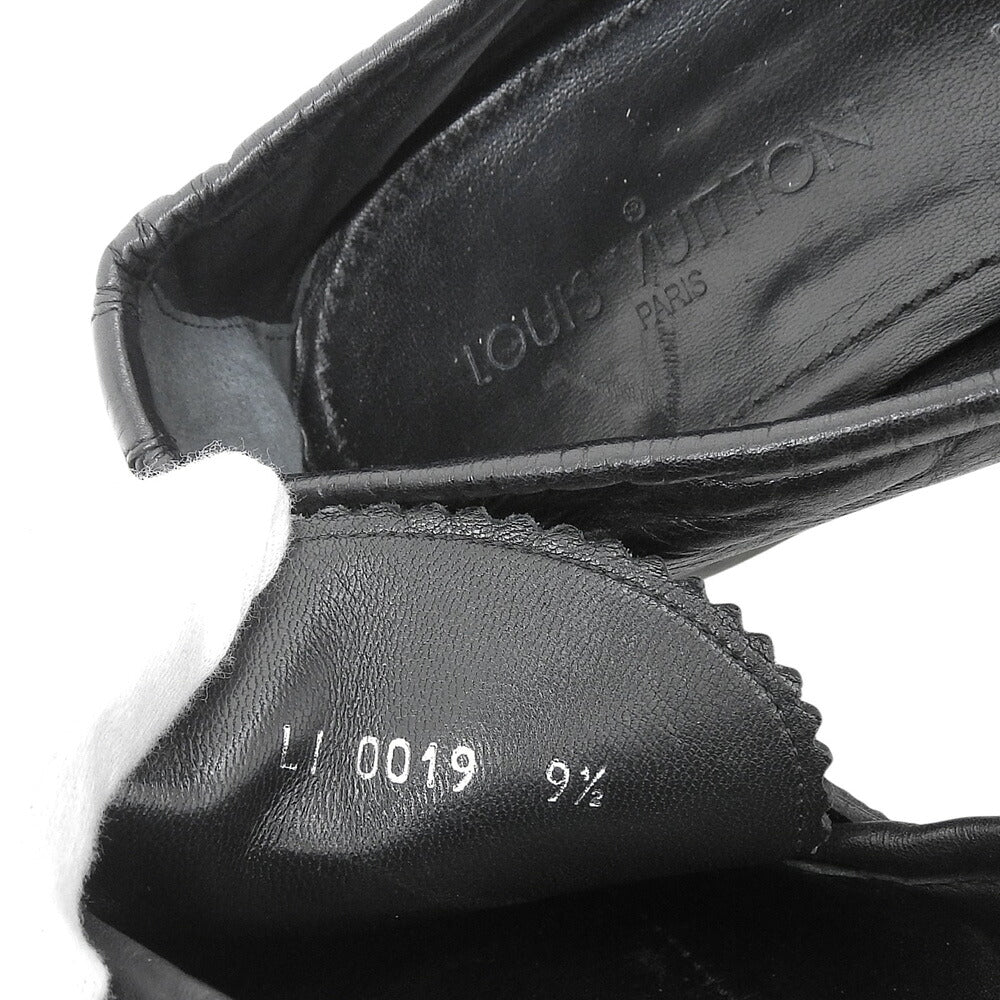 LOUIS VUITTON Black Leather Loafers 09 Size 9.5