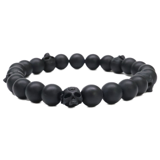 Mastermind Stussy Skull Bead Matte Black Bracelet Size ONE SIZE