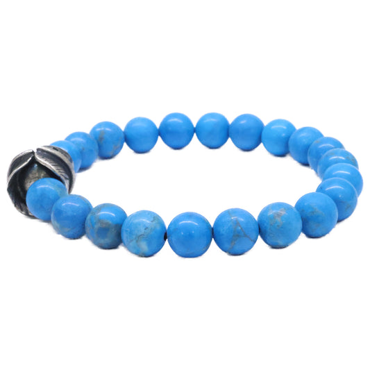 JAM HOME MADE x Stussy Rooster Howlite Bracelet Blue
