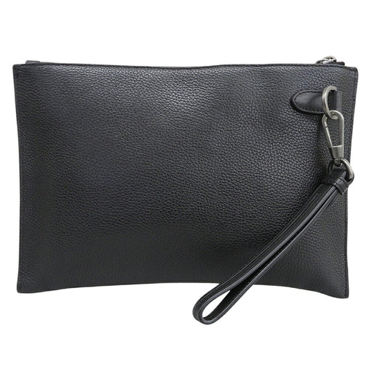 Ermenegildo Zegna Black Leather Clutch Bag