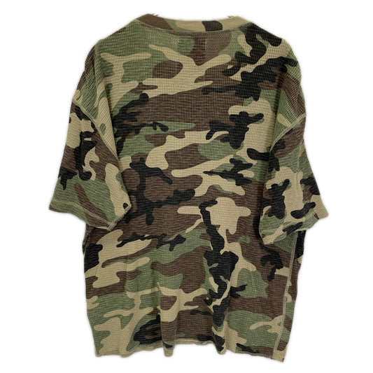 XL Stussy Camo Pigment Dye Thermal T-Shirt Green Size XL