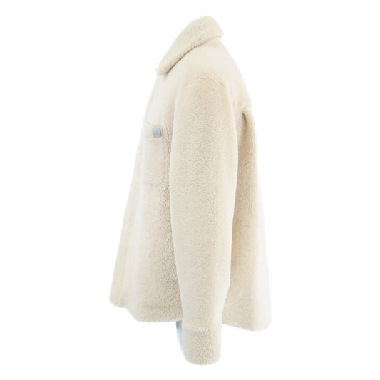 LOEWE 25AW Shearling Overshirt Jacket Ivory Size 46