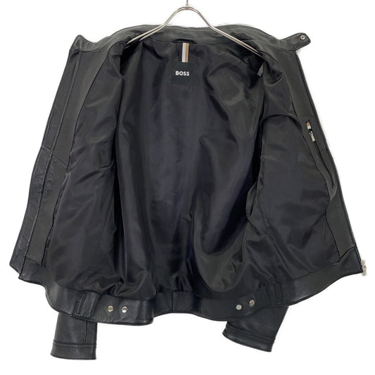 BOSS H-Mansell2 Lamb Leather Single Jacket Black Size 50