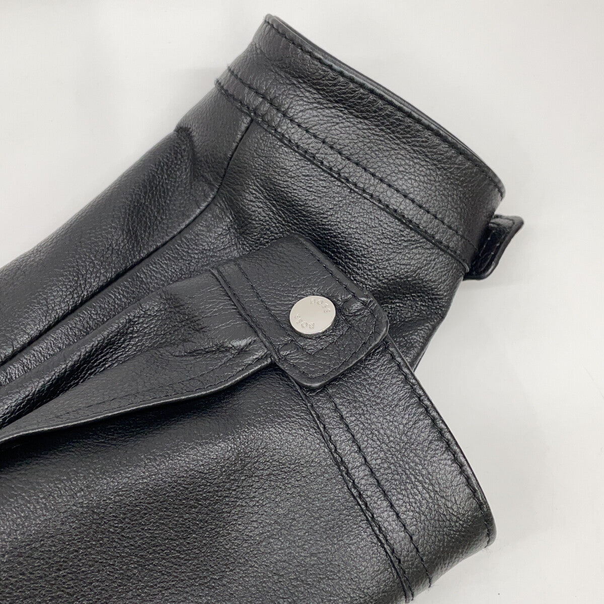 BOSS H-Mansell2 Lamb Leather Single Jacket Black Size 50