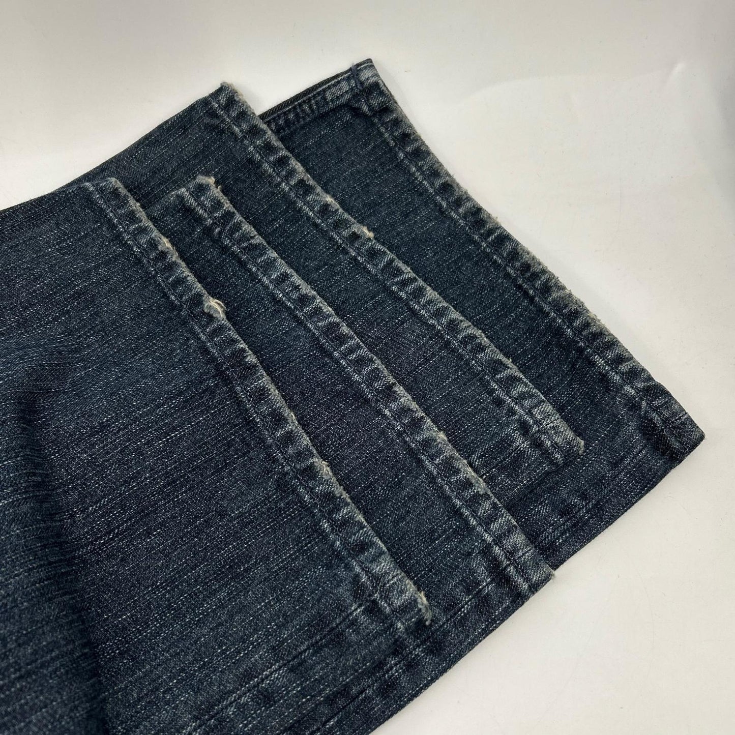BALENCIAGA 23AW Double Front Wide Leg Jeans Blue Size XS