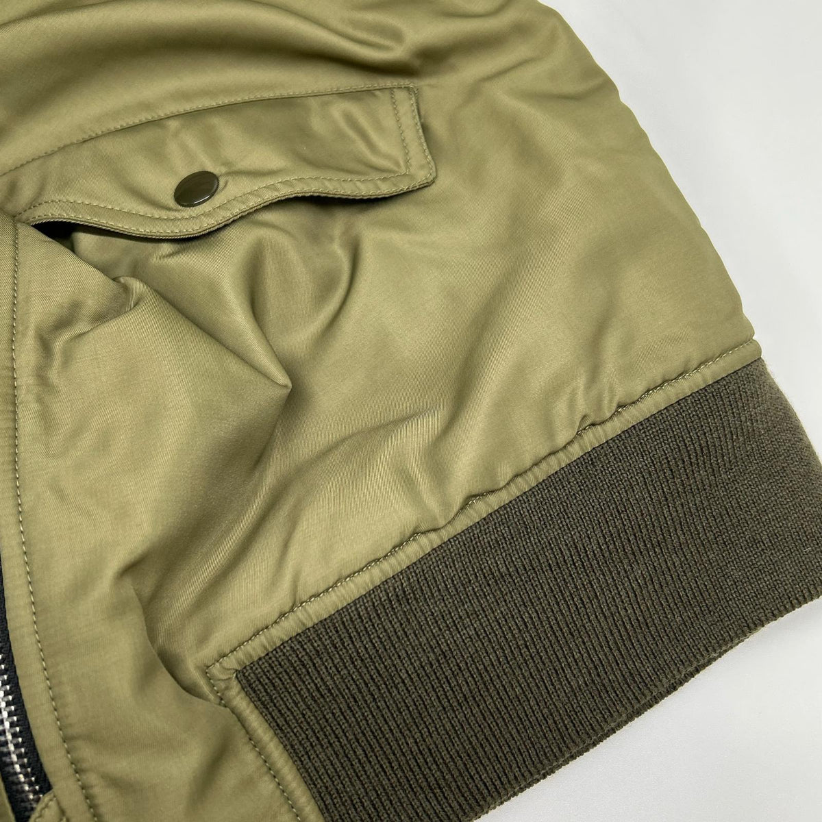 SAINT LAURENT PARIS Khaki MA-1 Nylon Bomber Jacket Size 46