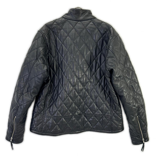 KADOYA DB9 Black Goatskin Quilted Leather Jacket Size 4L