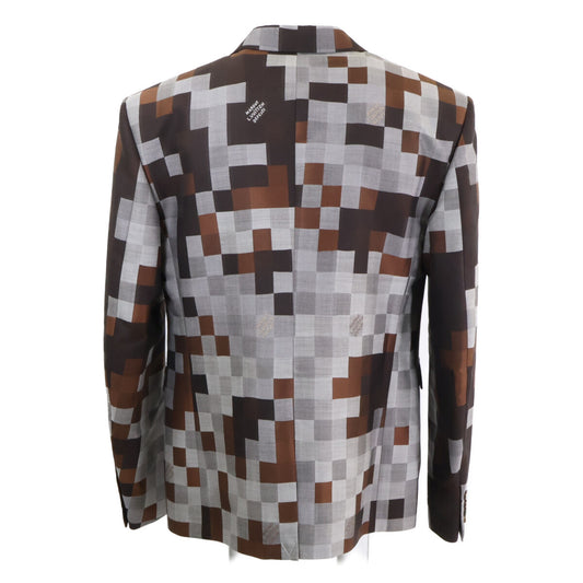 LOUIS VUITTON 24' Damier Pixel 2B Blazer Brown/Gray Size 52