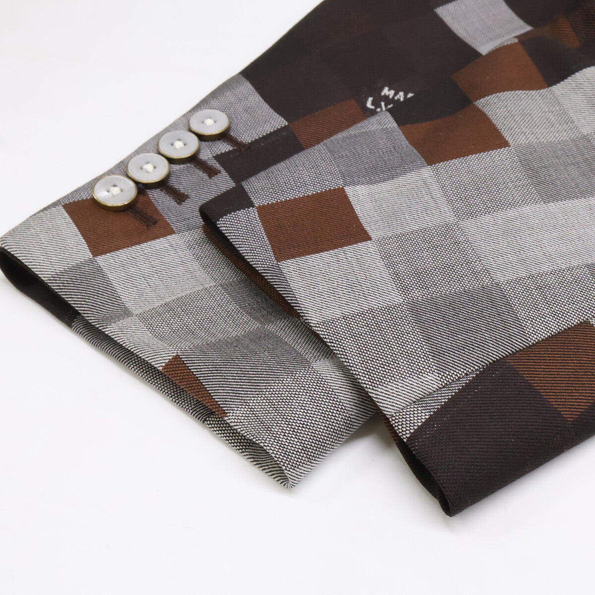 LOUIS VUITTON 24' Damier Pixel 2B Blazer Brown/Gray Size 52