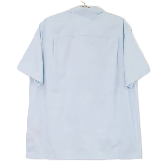 LOUIS VUITTON '24 Embroidered Cotton Short Shirt Blue Size M