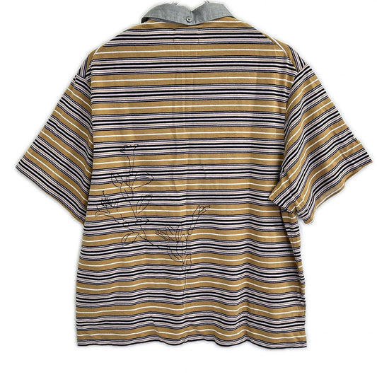 TANAKA ST-264-MSE Multi Stripe Polo Brown Size S