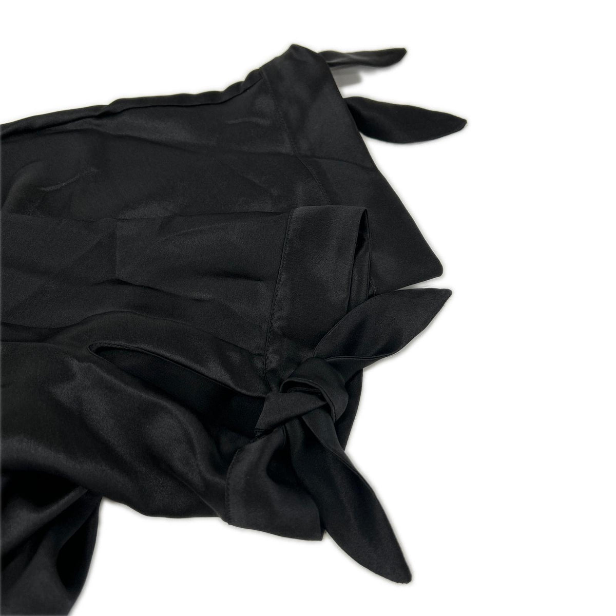 SAINT LAURENT PARIS 22 Crepe Satin Tunic Shirt Black Size 37