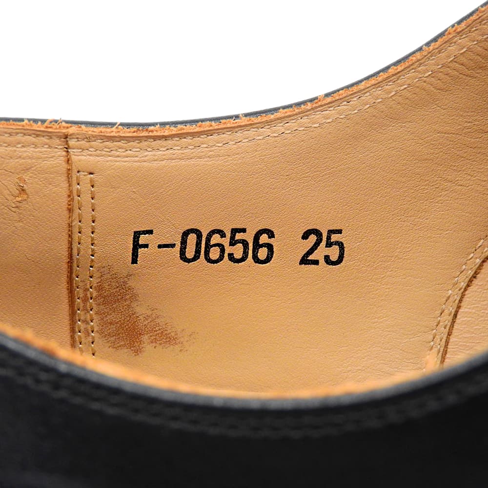 SCOTCH GRAIN Leather Cap-Toe Sneakers Black Size 25.0