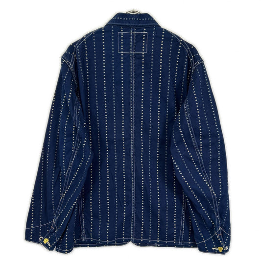 TCB JEANS&CO. Blue Cat Heart Stripe Denim Coverall Size 36