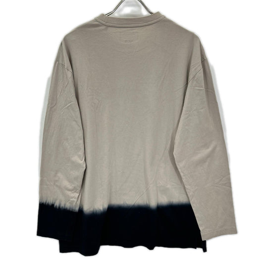 Y-3 KQ9781 Dipped Long Sleeve Tee Beige/Black Size L
