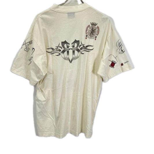 BALENCIAGA Tattoo T-Shirt Ivory Cotton Size XS