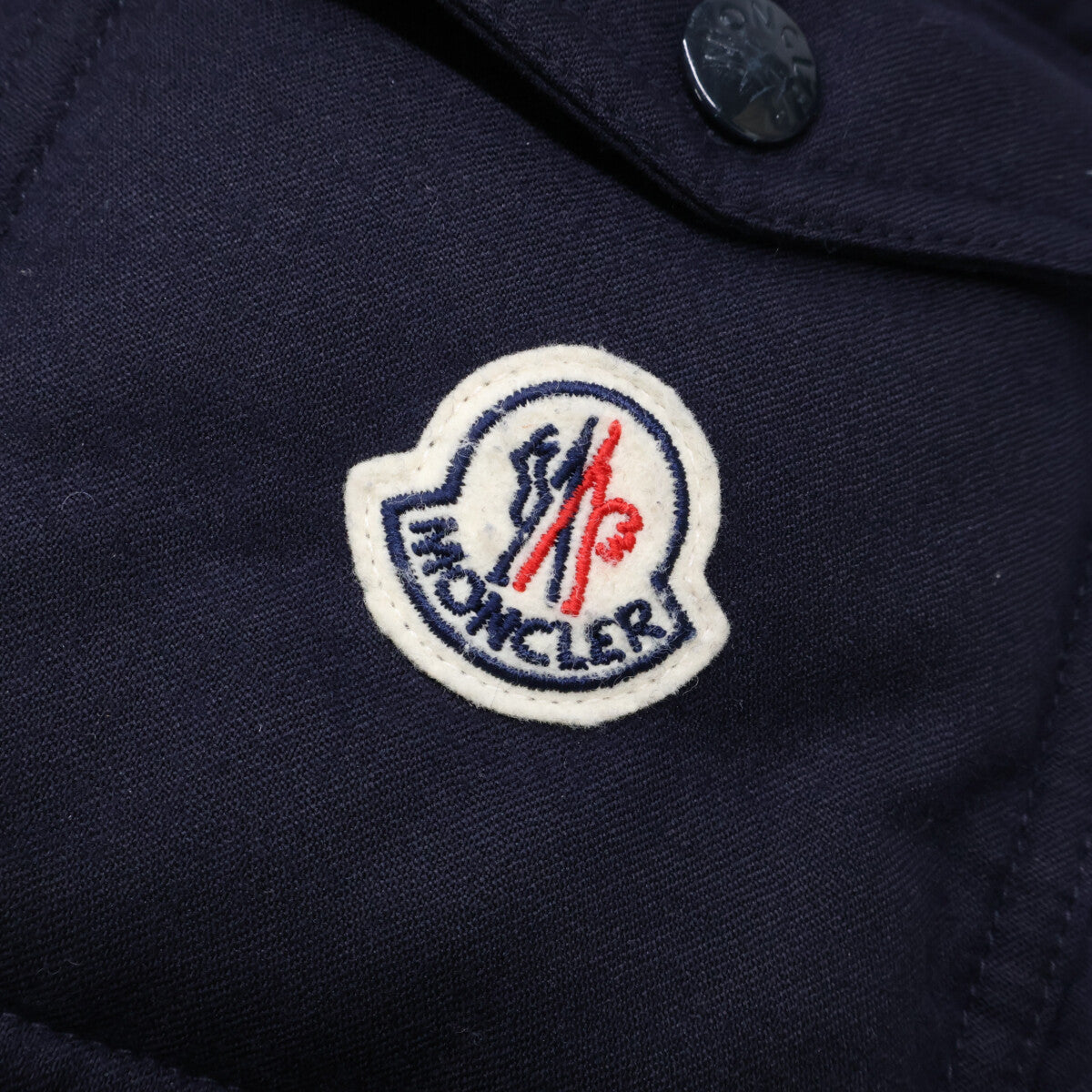 MONCLER MONTGENEVRE Hooded Wool Down Jacket Navy Size 1
