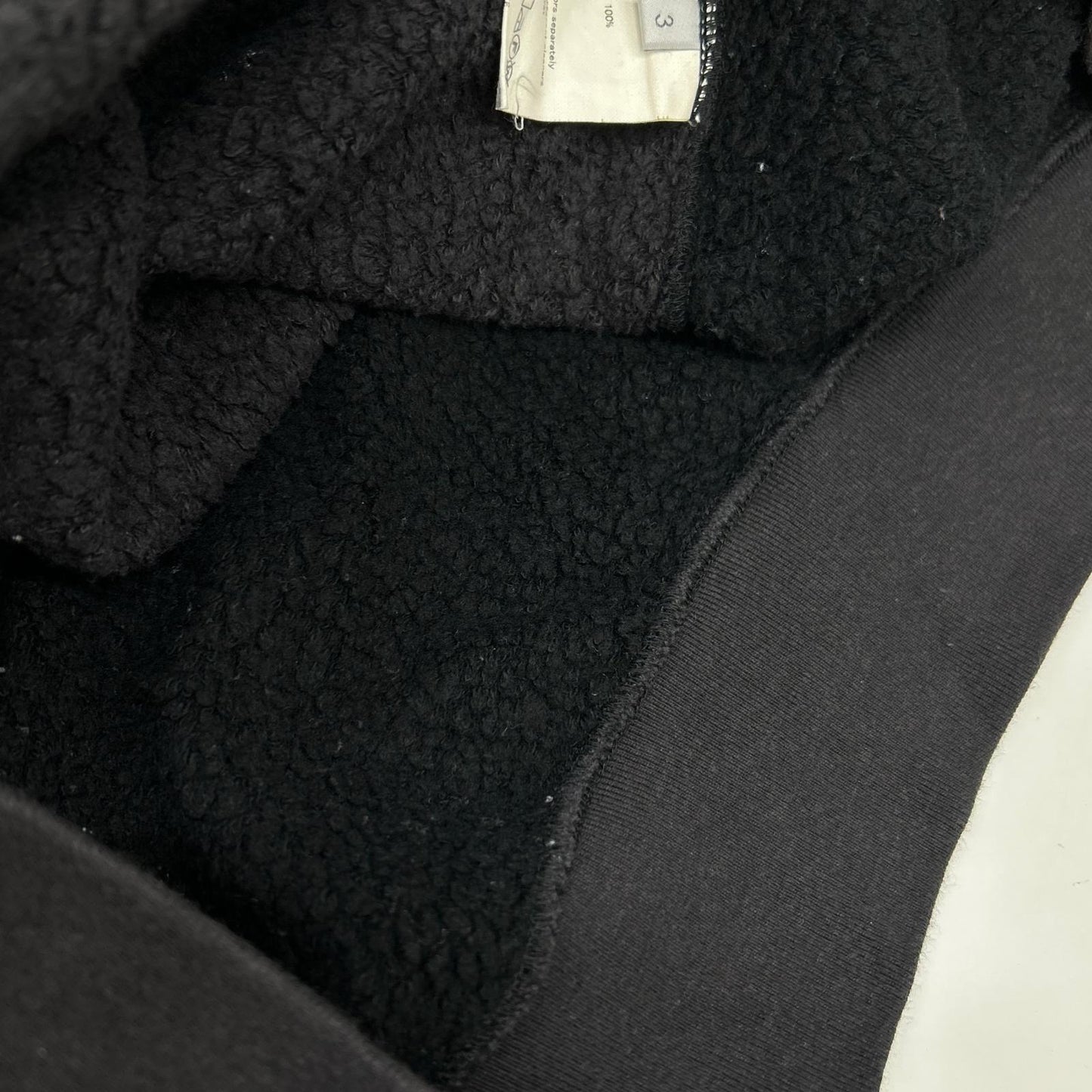 UNUSED Black Cotton Switching Sweat Hoodie Size 3
