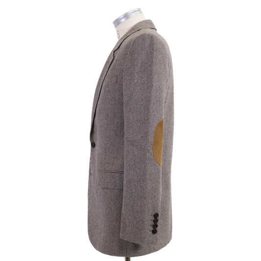 CELINE Wool Micro Houndstooth Elbow Patch Blazer Size 34