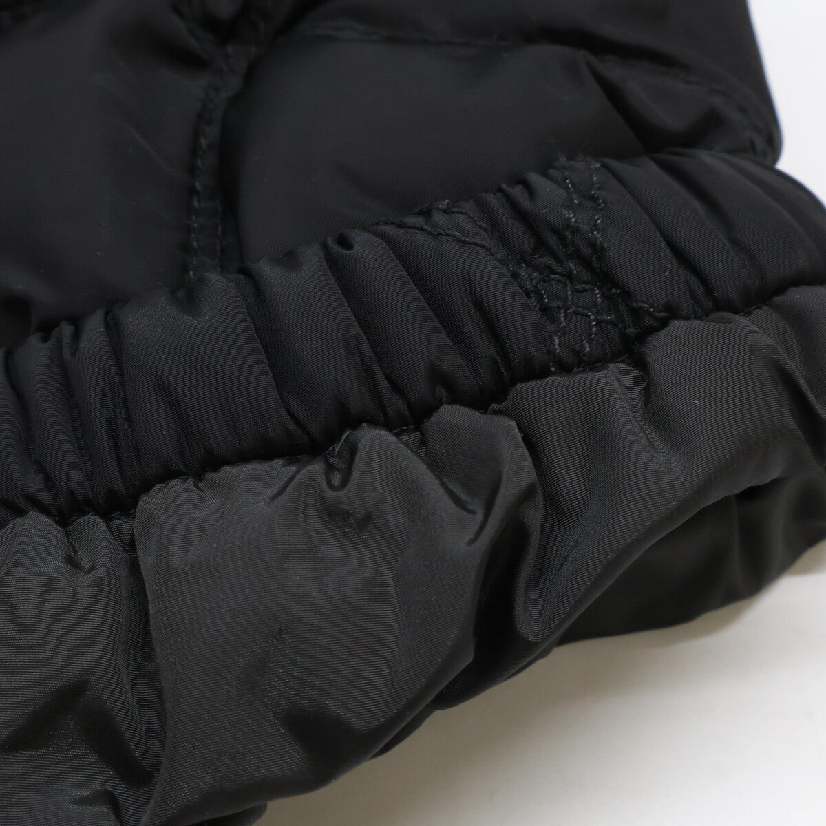 PRADA Triangle Logo Hooded Down Jacket Black Size 48