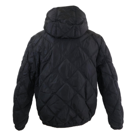 PRADA Triangle Logo Hooded Down Jacket Black Size 48